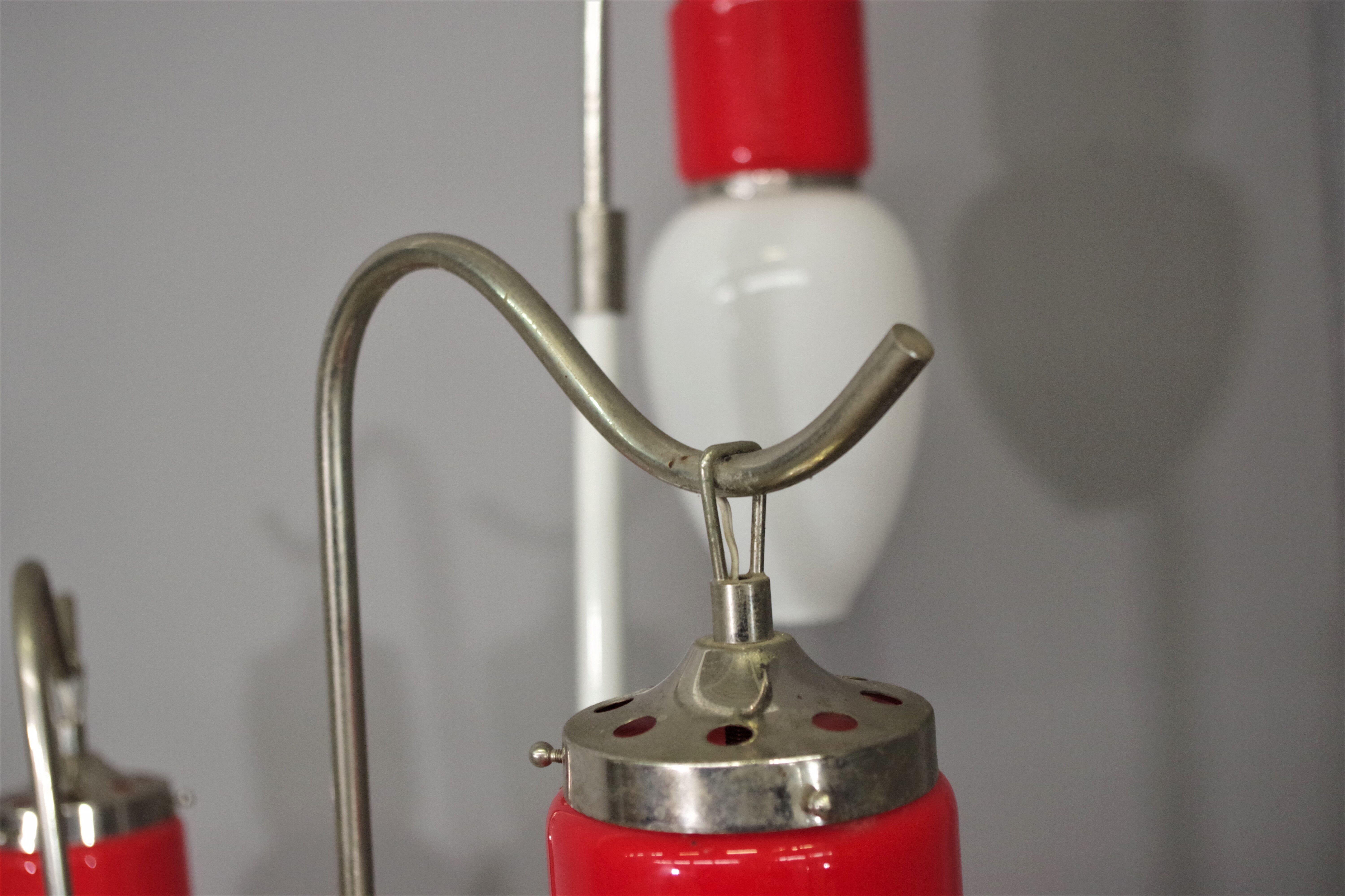 Floor chandelier 3 lights, 70s marble base