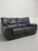 Anthracite grey leather sofa — Italian postmodern design