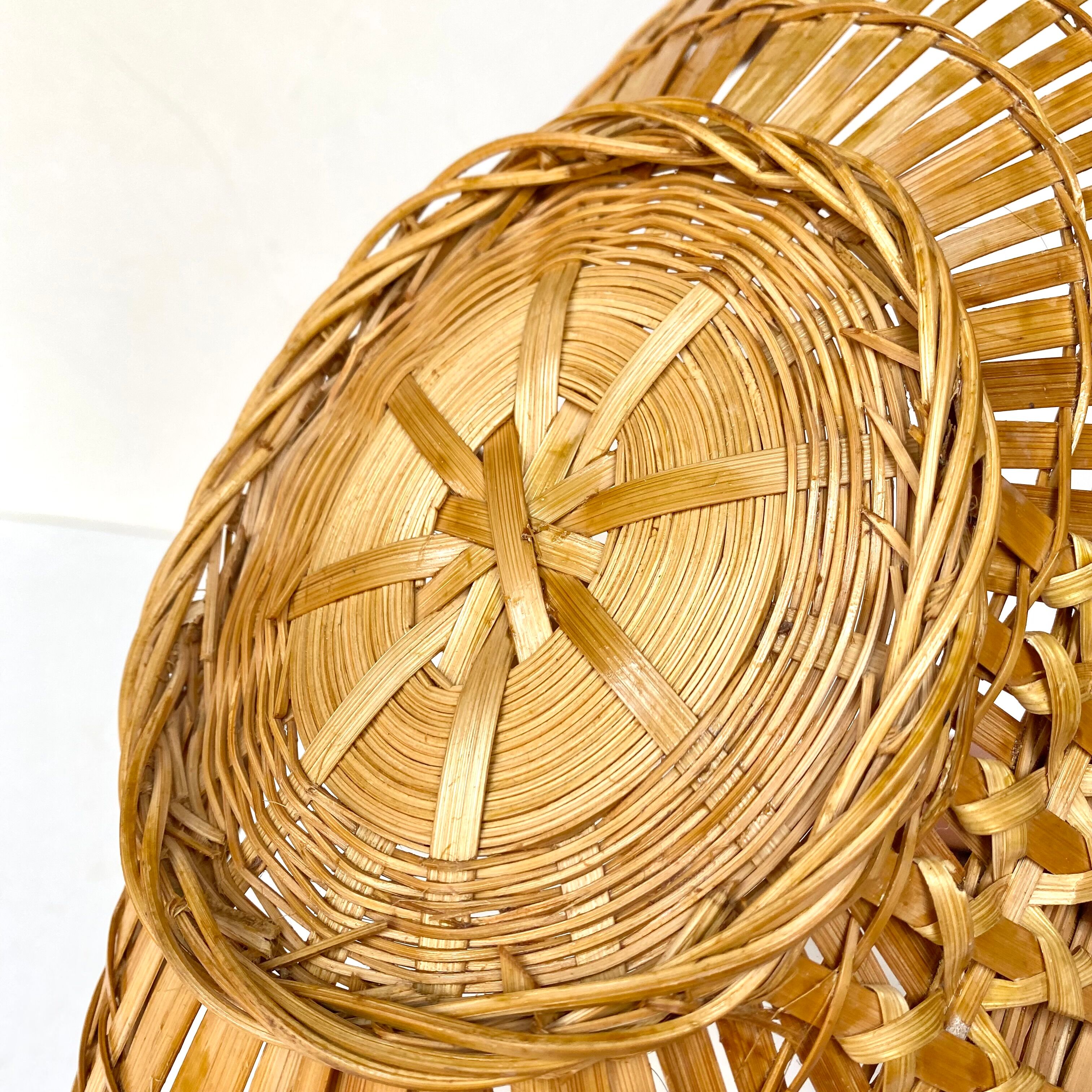 Braided bamboo fruit basket