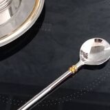 Vintage duo silver metal lunch set 2 cups