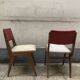 Lot de 2 chaises vintage bois et simili cuir