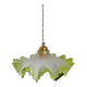 Vintage green and white serrated pendant light