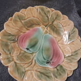 4 plates dessert decor fruits, satitle slurry of Sarreguemines, early twentieth century