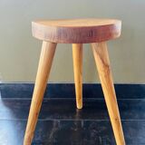 Pair of wooden tripod stools