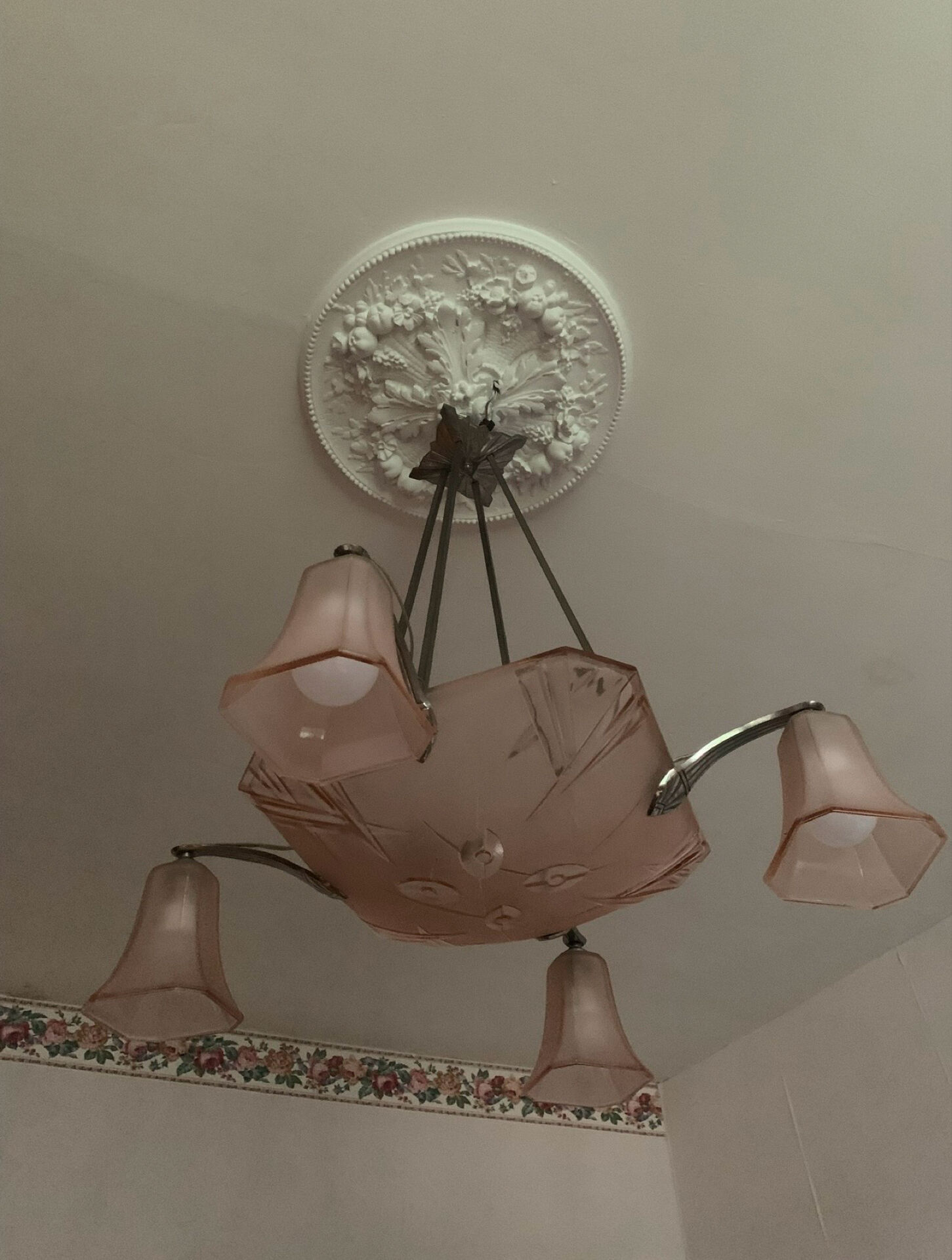 Art Deco chandelier signed Degué
