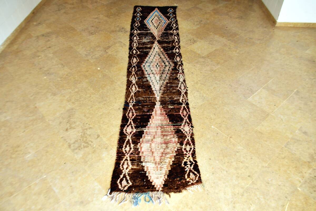 Moroccan Berber vintage hallway rug 336 x 75 cm