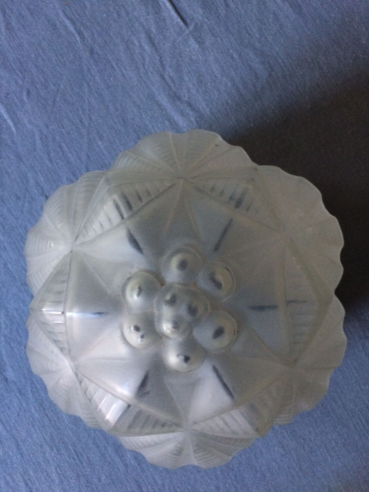 Globe pressed glass with his mount