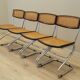 Ensemble de quatre chaises, design Bauhaus, années 1960, production : Italie