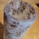 Frosted glass vase, painted Art Deco, signed.