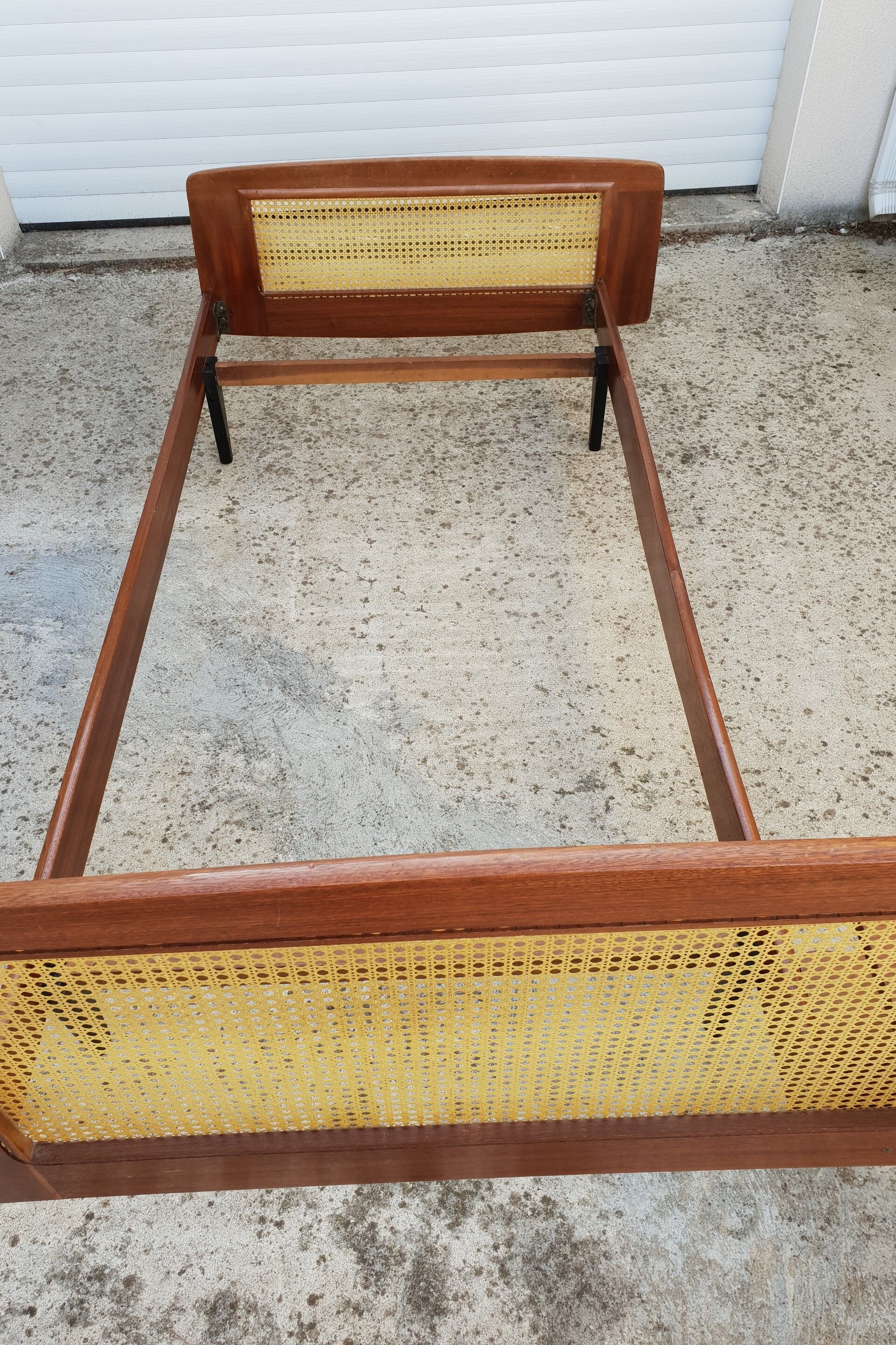 Roger Landault mahogany bed 1950