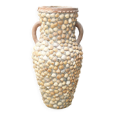 Terracotta and shell jar with handles for the terrace