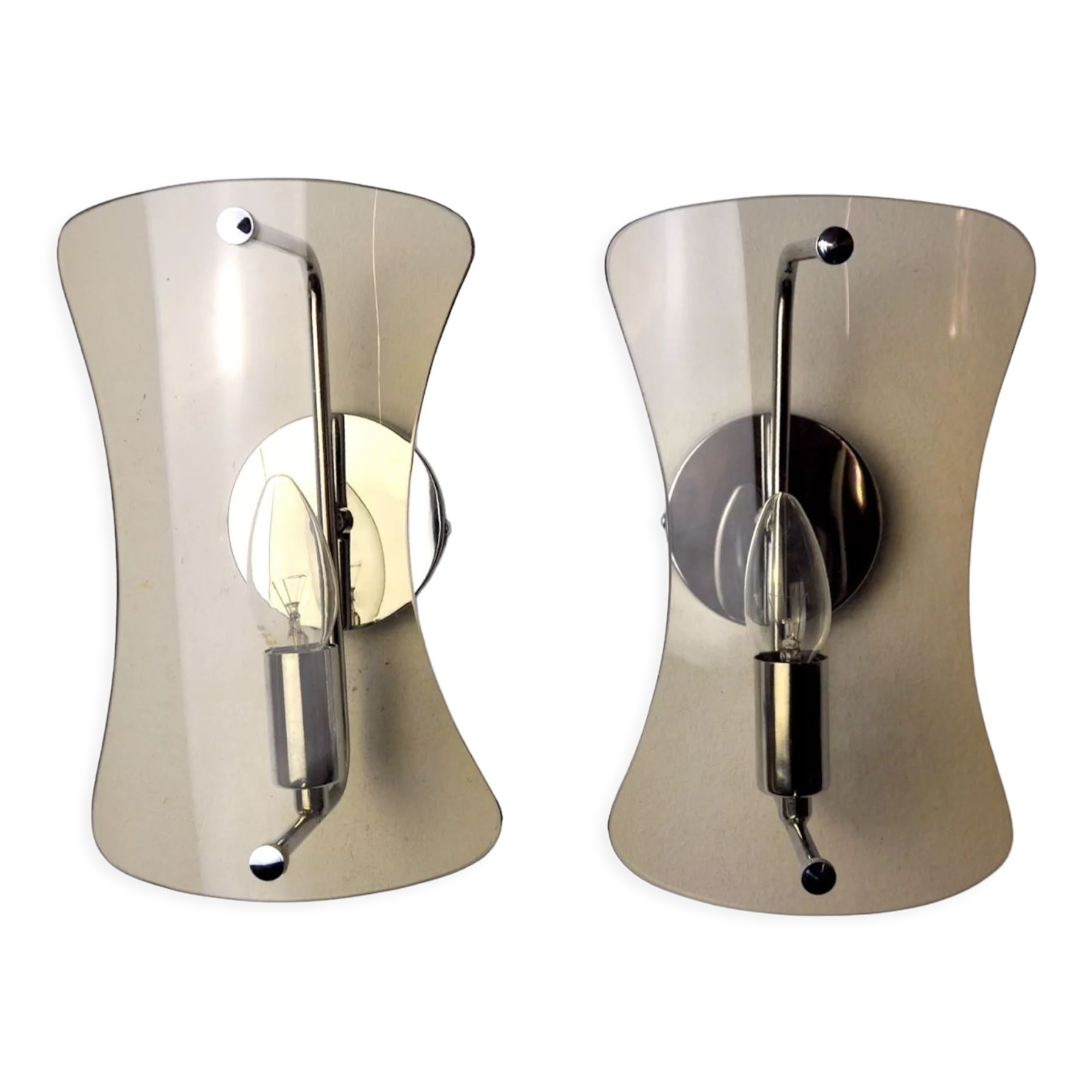 Pair of black sconces, murano glass, Italy, 1960
