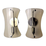 Pair of black sconces, murano glass, Italy, 1960