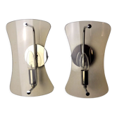 Paire d'appliques noir, verre de murano, Italie, 1960