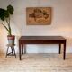 Table antique avec 2 tiroirs en patine