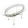 Brass Coffee Table with an Oval Glass Top in the Style of Pierluigi Colli