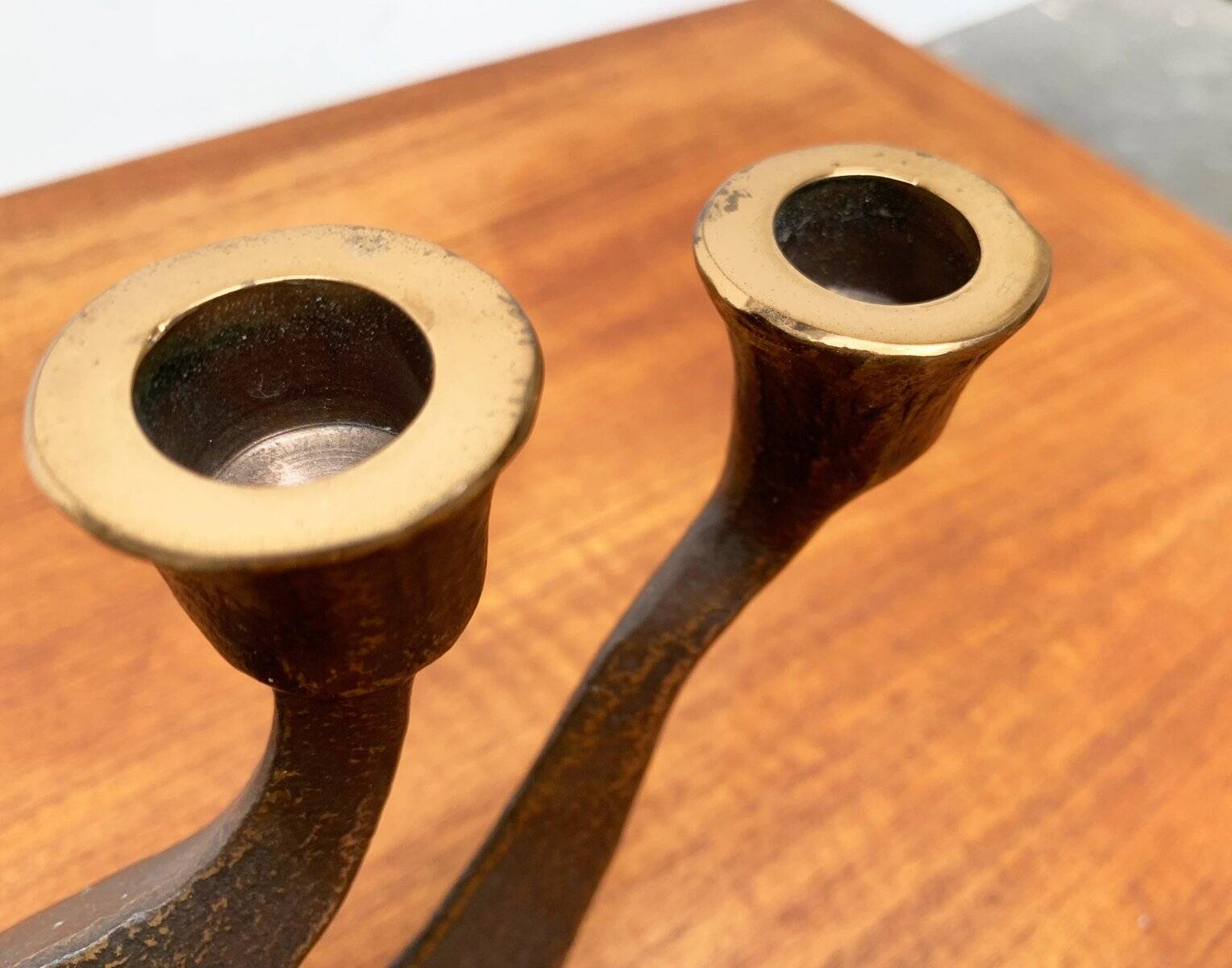 Vintage German brutalist metal candlestick by Dalbeck.