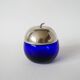 Small glass and stainless steel apple-shaped box 1970