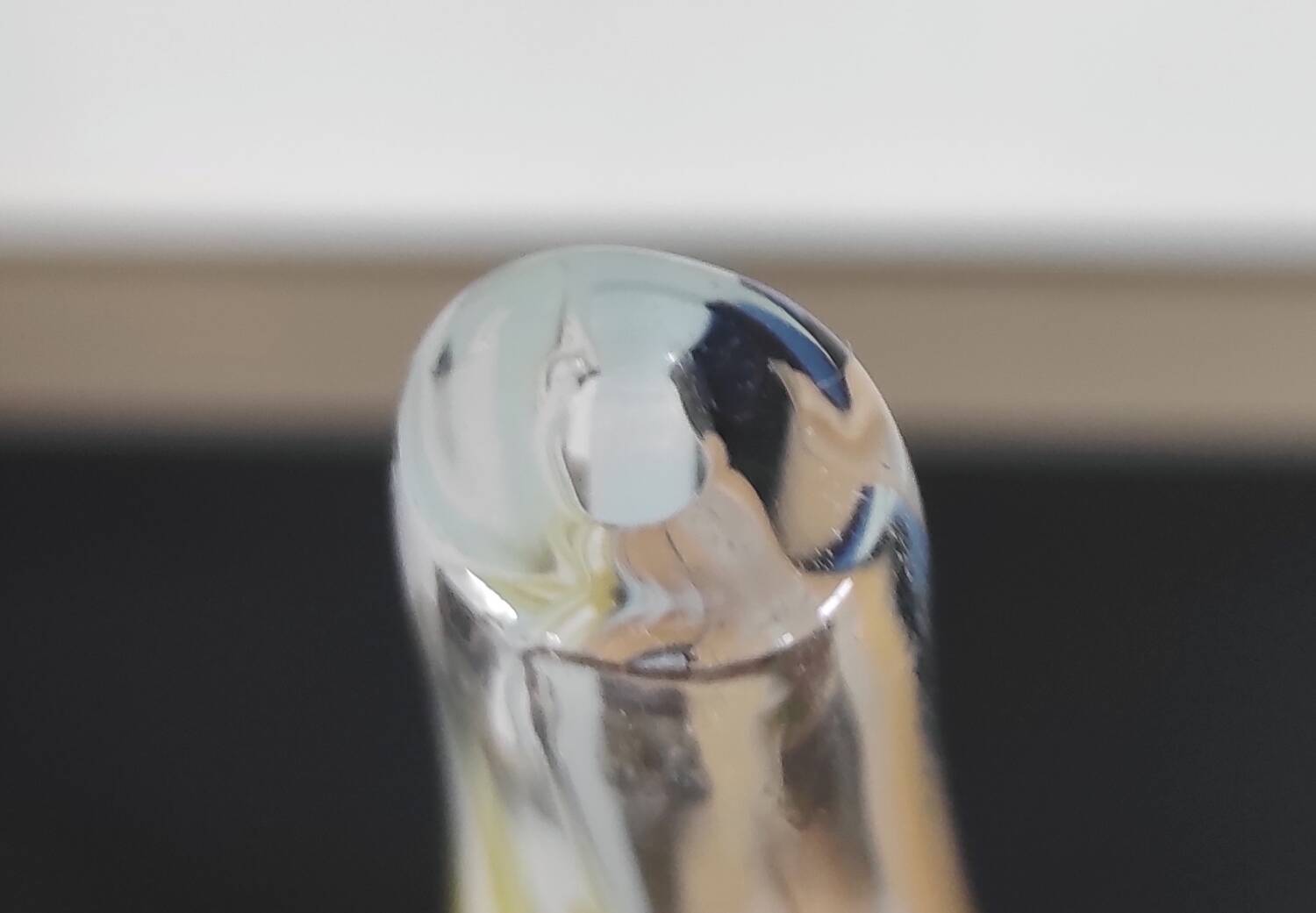 Large sculptural drop vase made of blown glass signed Mdina Glass Malta.