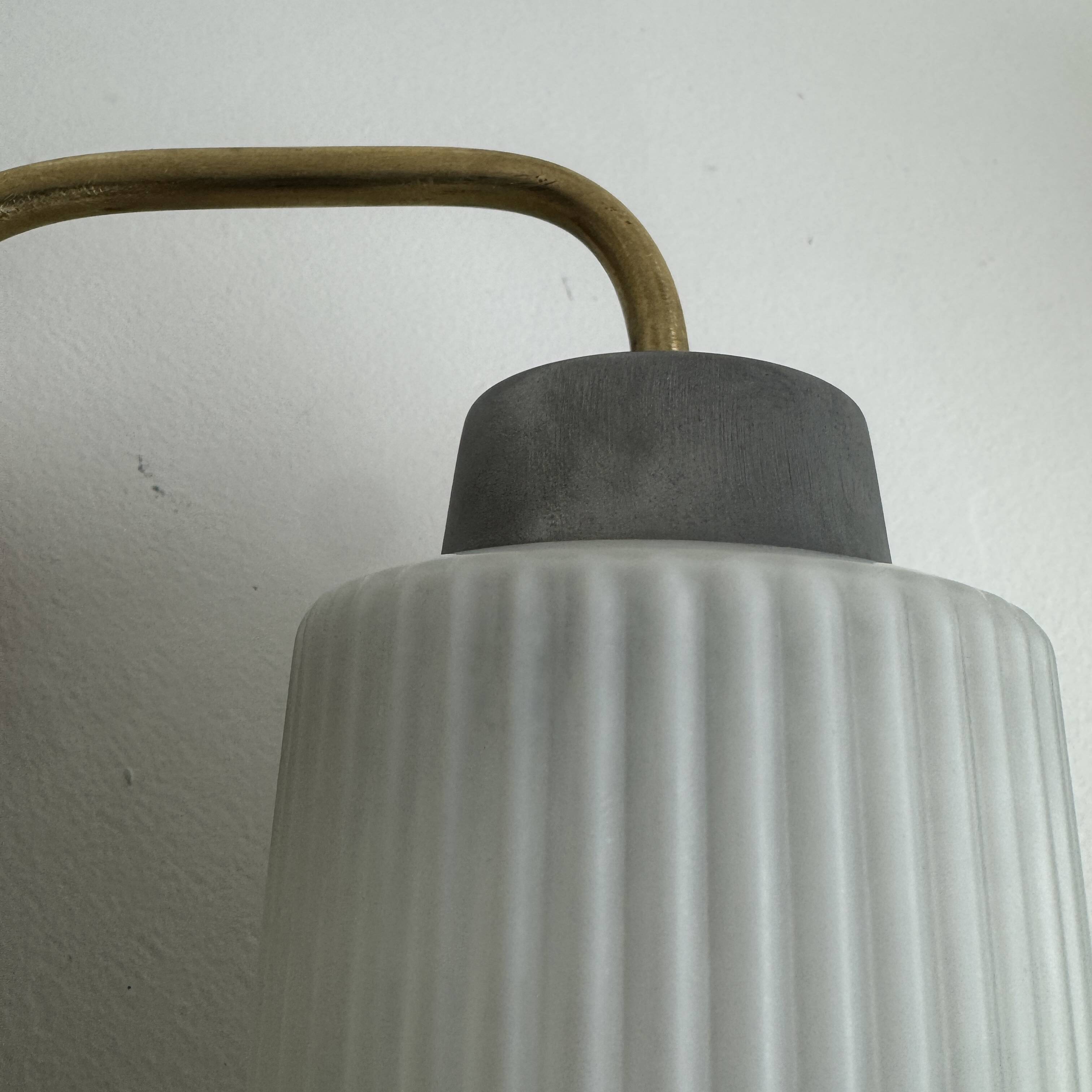 Pair of vintage fluted glass wall lights