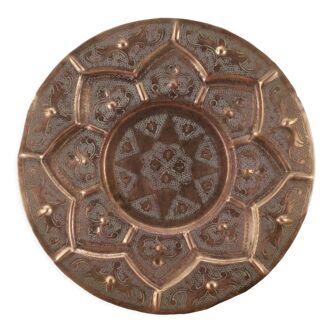 Ancient Moroccan copper tray