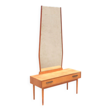 Vintage dressing table with tall mirror, 1970s
