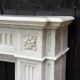 Louis XVI style fireplace in white Carrara marble circa 1880.