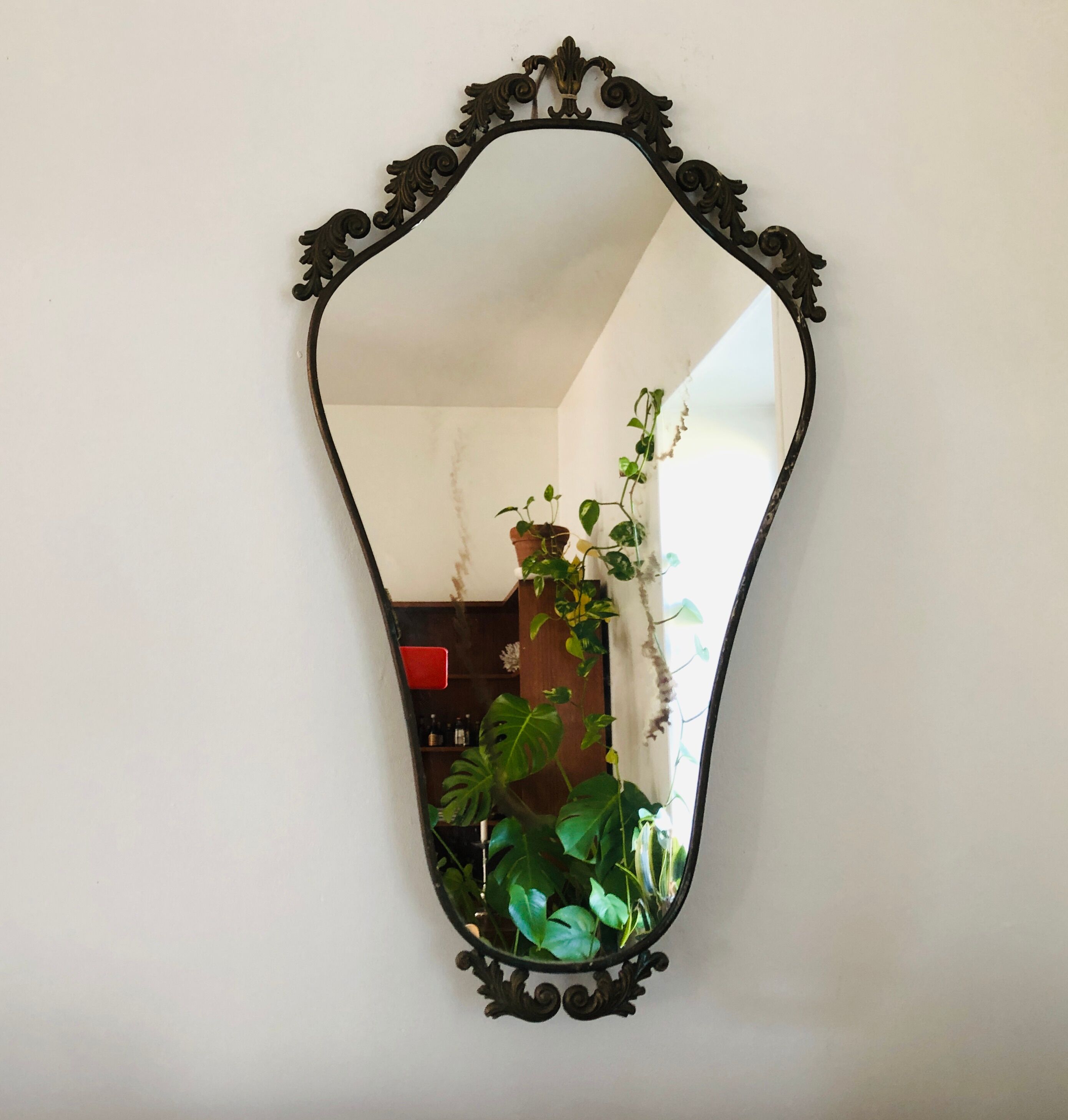 Antique metal mirror