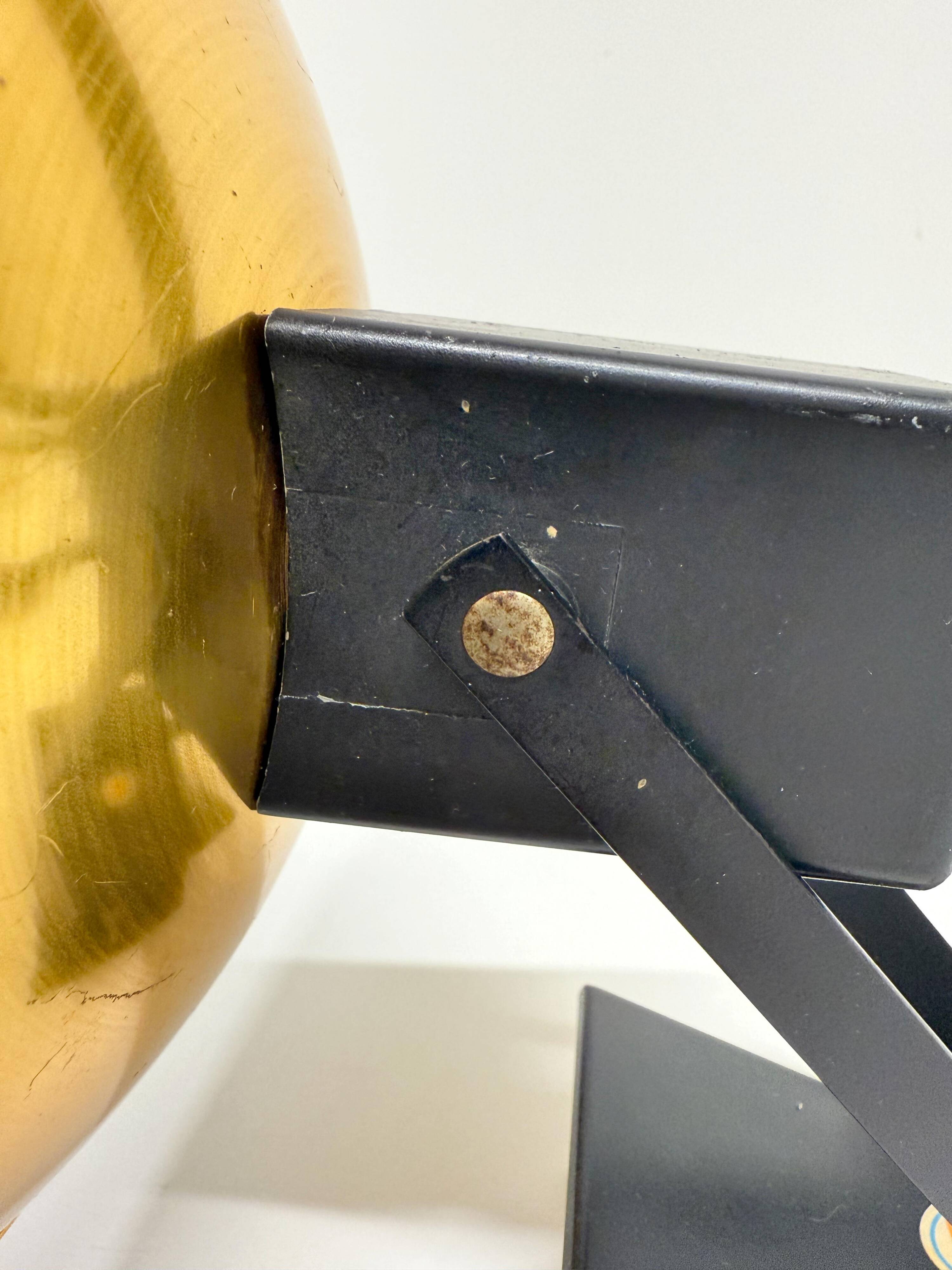 "LITA" Metal Wall Lamp Clamp Lamp with Gold Reflector Vintage 70's