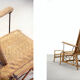 Bauhaus rattan armchair with ottoman by Erich Dieckmann, 1930s