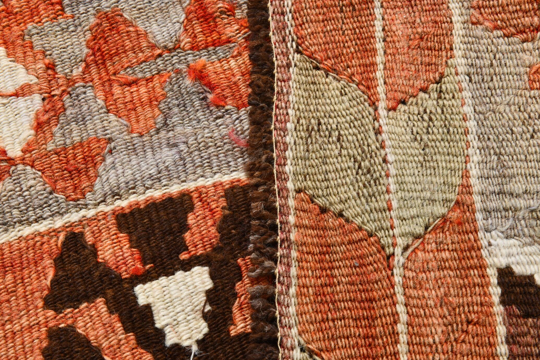 5x10 Pale Red & Brown Geometric Persian Kilim Rug, 170x310Cm