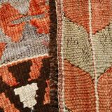 5x10 Pale Red & Brown Geometric Persian Kilim Rug, 170x310Cm
