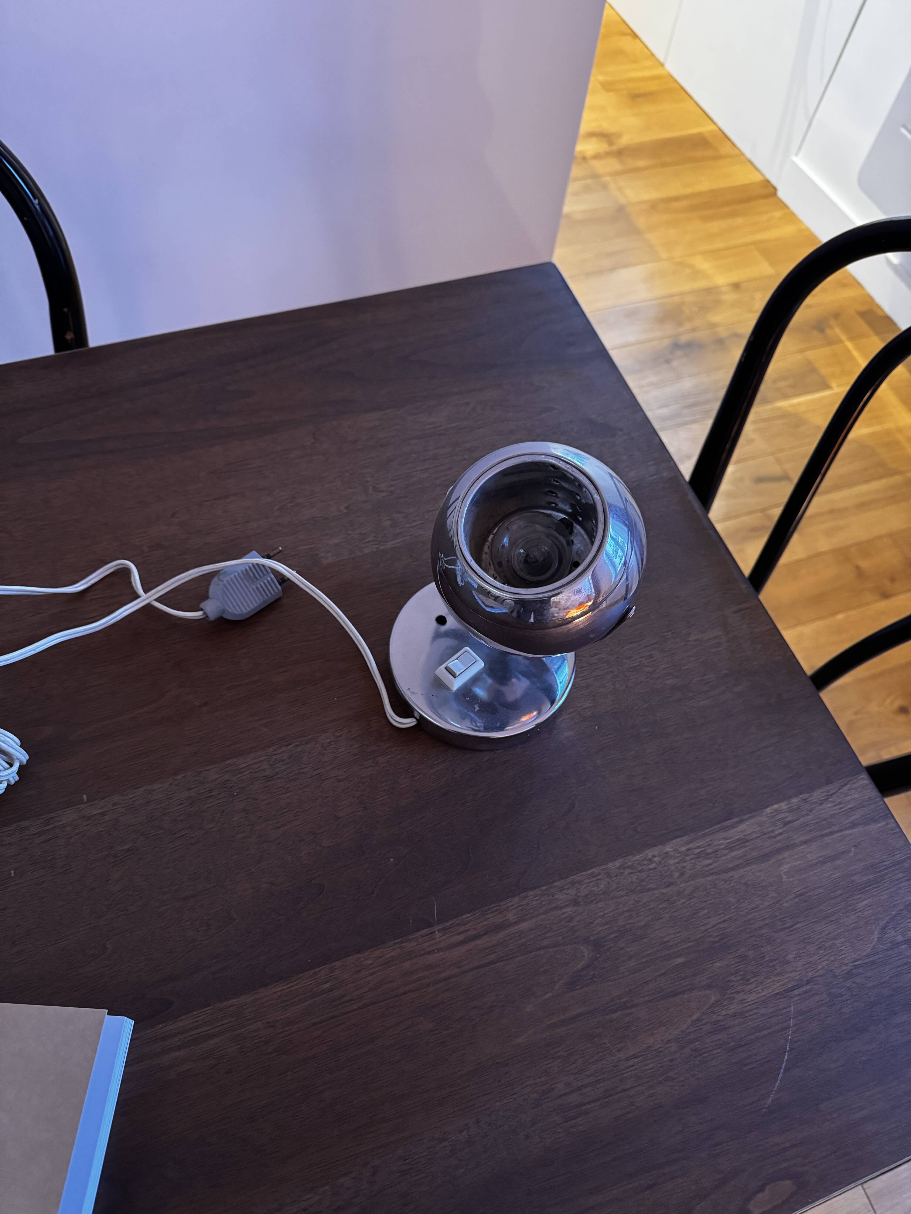 Adjustable chrome spot lamp Space Age – 1970s