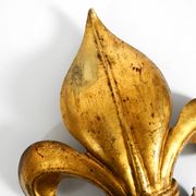 A pair of large 1970s gilt metal Fleur-de-Lis wall lamps by Hans Kögl