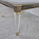 Tables d’appoint vintage en lucite et laiton, années 1980