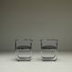 Set of 2 chrome side chairs, 1970s Italy.