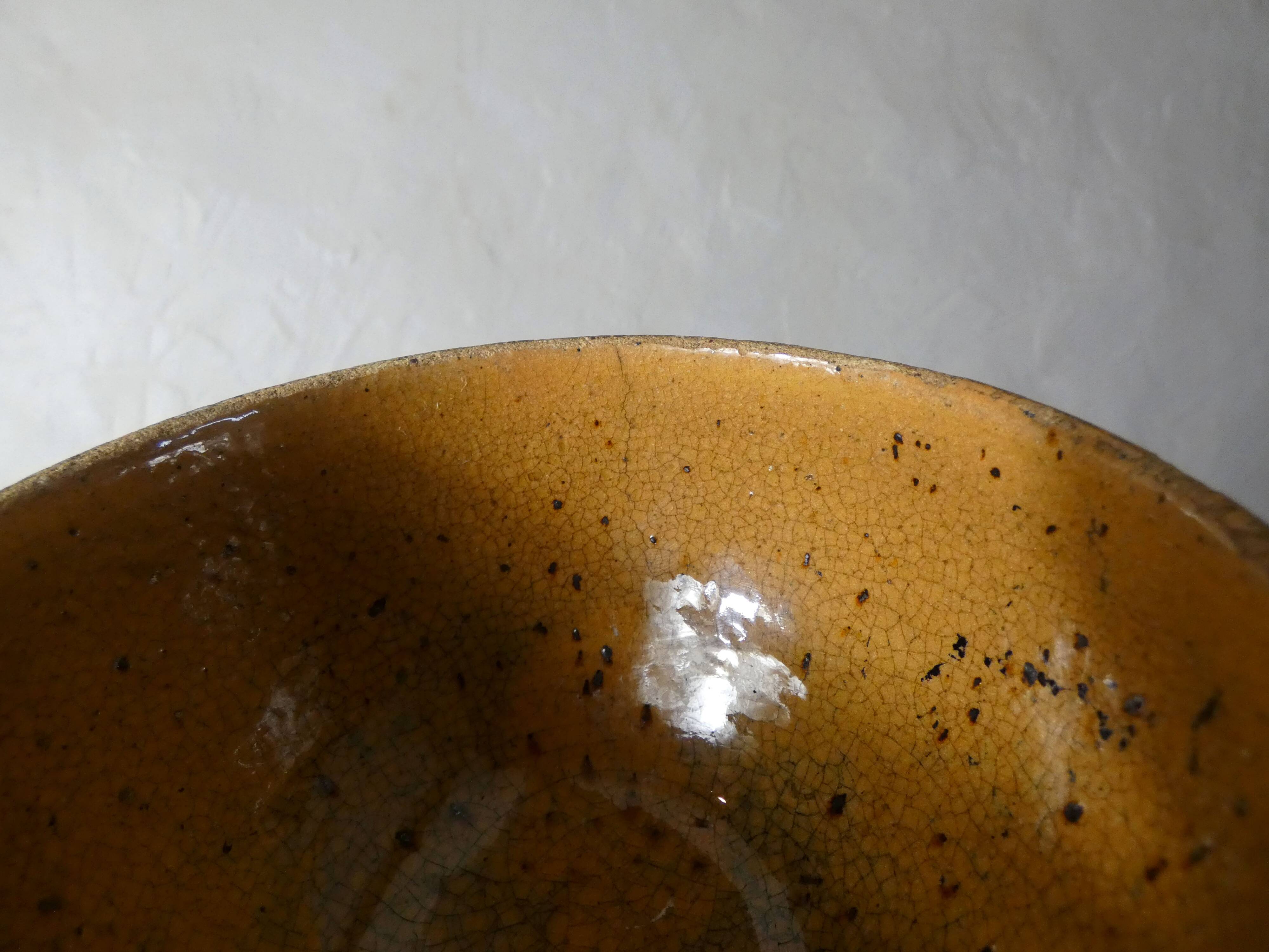 old Alsace lunch cup in glazed terracotta