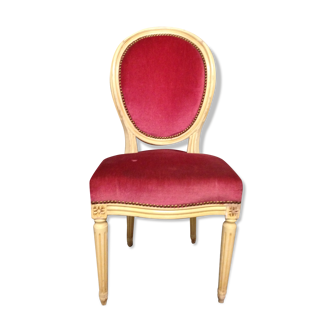 Chaise de style Louis XVI velours rouge