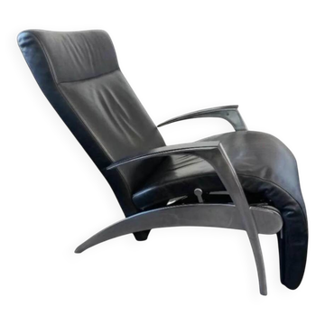 David design armchair/lounger by Interprofil, black leather, good condition