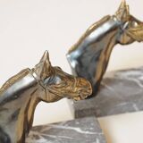 Art deco bookends (1920-1930) horse riding in marble and brass
