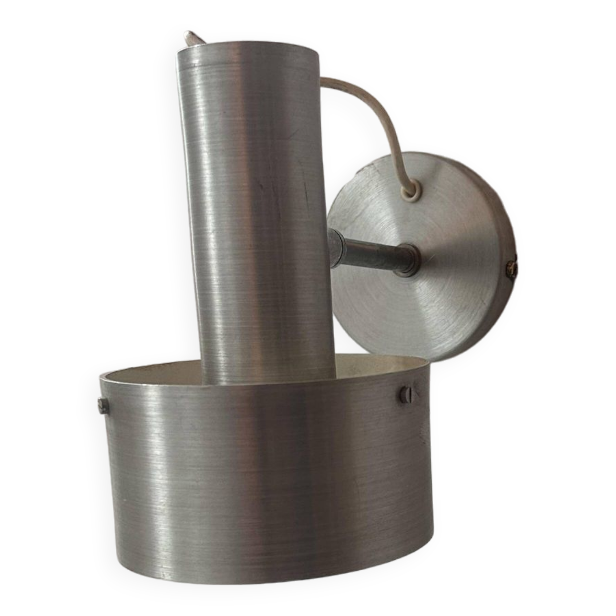 Vintage adjustable wall light, brushed aluminum, France 1970