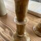Set 2 old onyx candlesticks