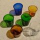 6 old lights photophore blown glass XVIII XIX th folk art