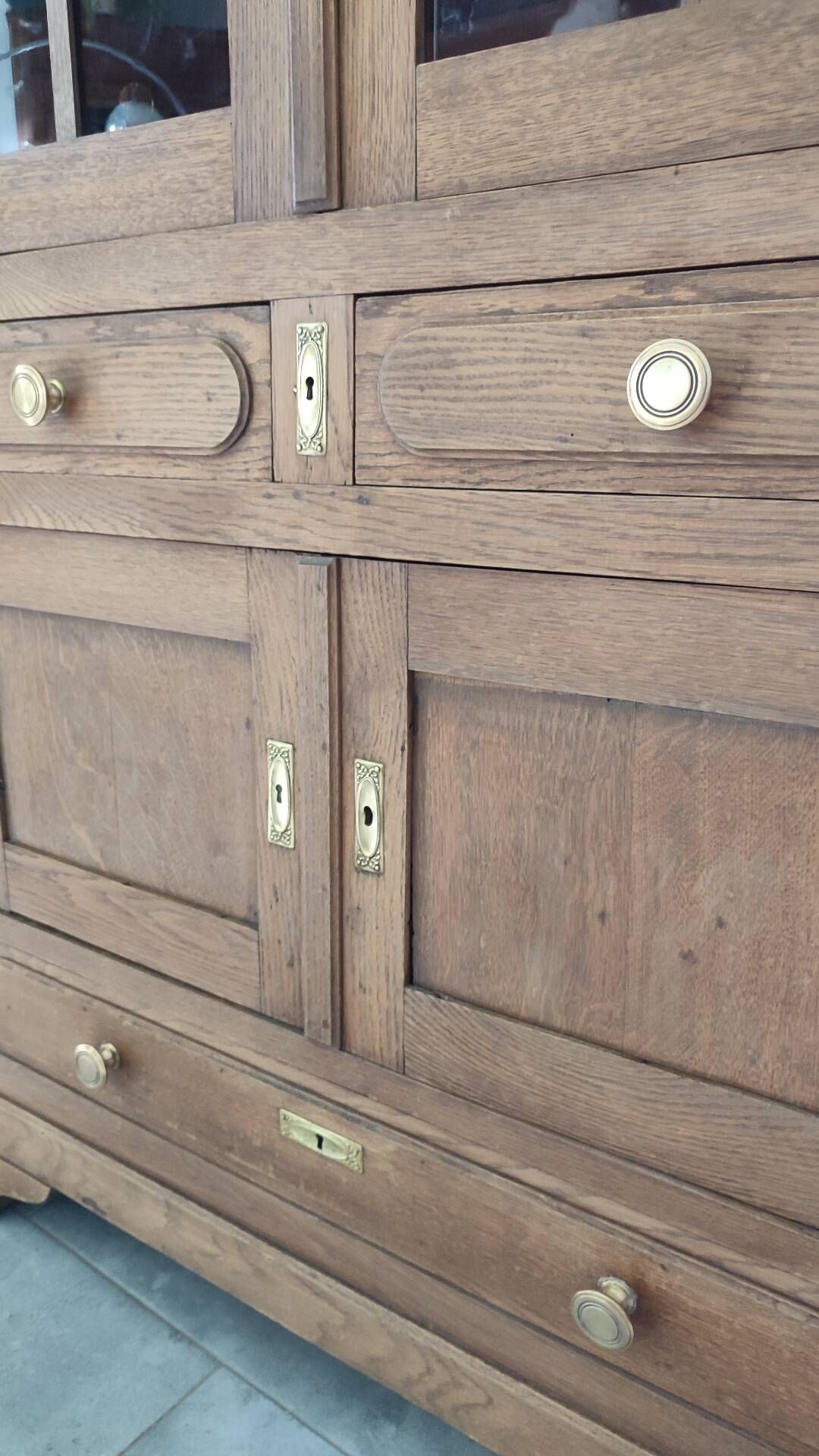 Vintage oak display cabinet