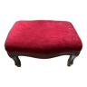 Wooden footrest and red velvet