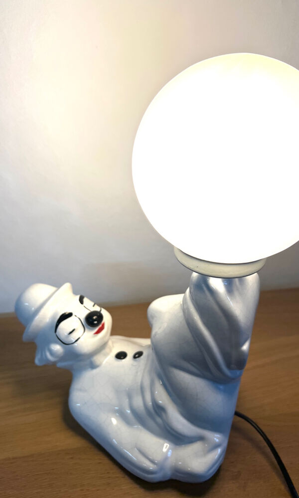 Lampe clown céramique, années 70