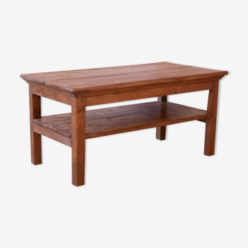 Old burmese teak coffee table with double top