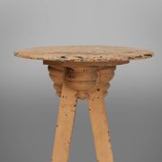 Industrial painted wooden tripod Console with rich patina, France 1900s