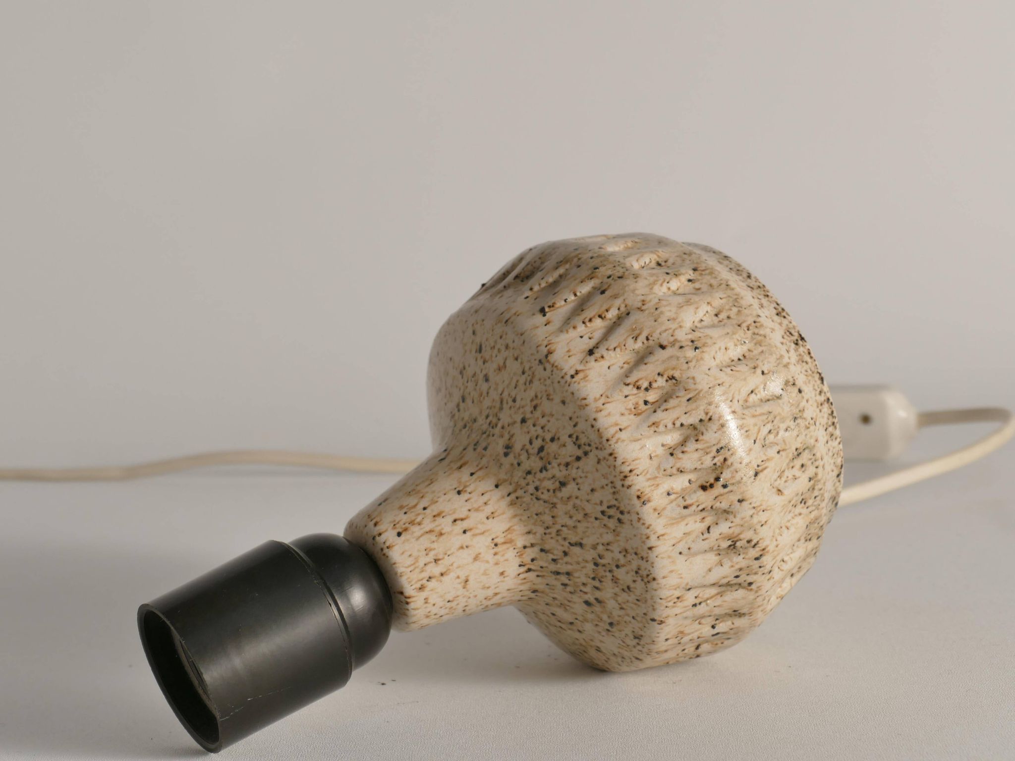 Mid-Century Modern Brown Speckled Stoneware Table Lamp by EGO, Sweden 1960s