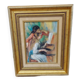 Painting painting on canvas